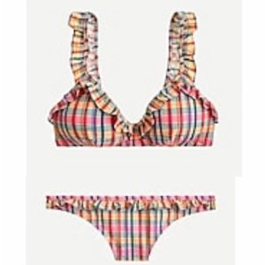 J. Crew bikini set electric plaid size Medium